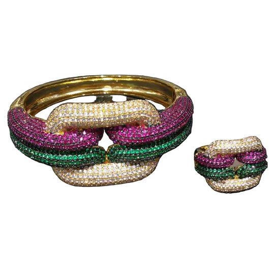 Golden Radiance Bangle & Ring Set