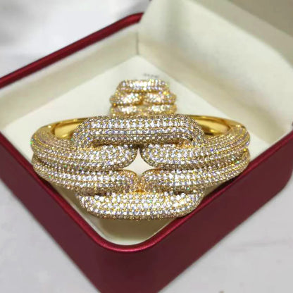Golden Radiance Bangle & Ring Set