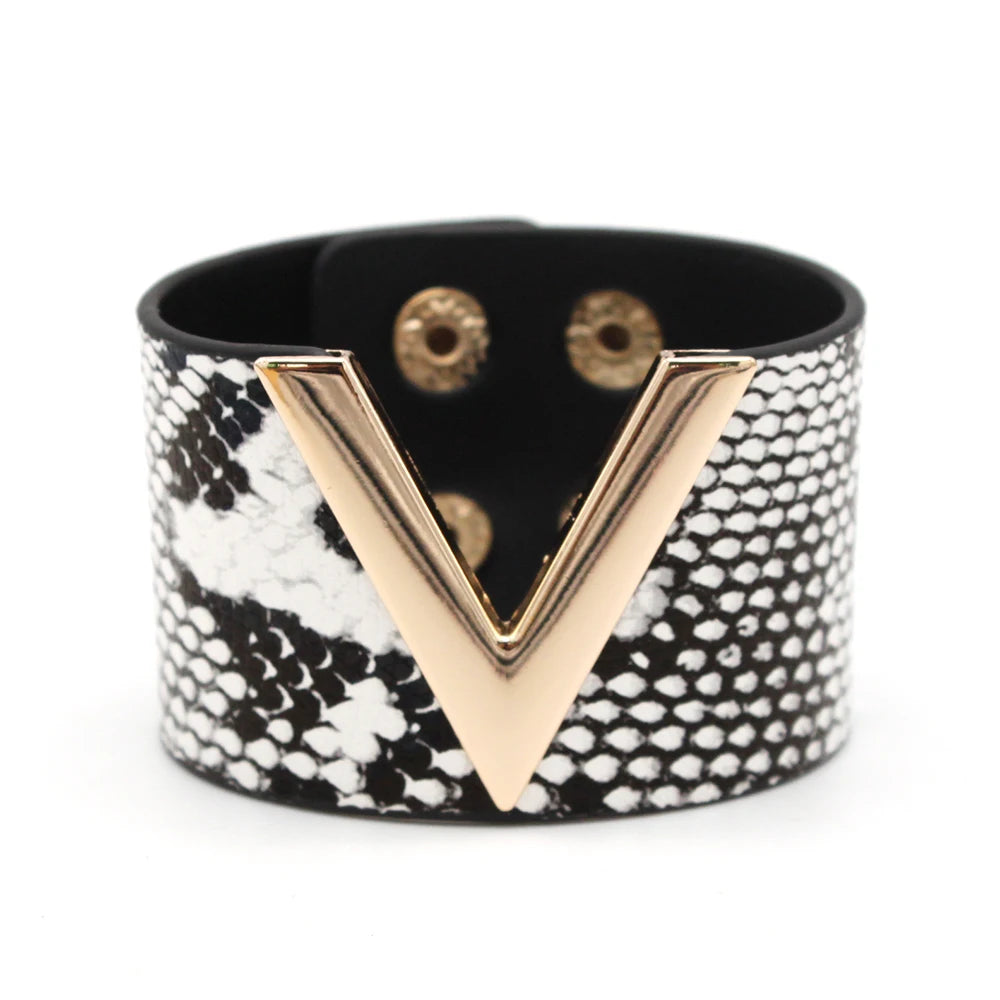 V Leather Bracelet