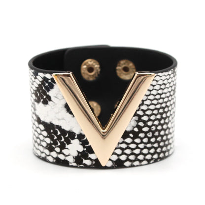 V Leather Bracelet