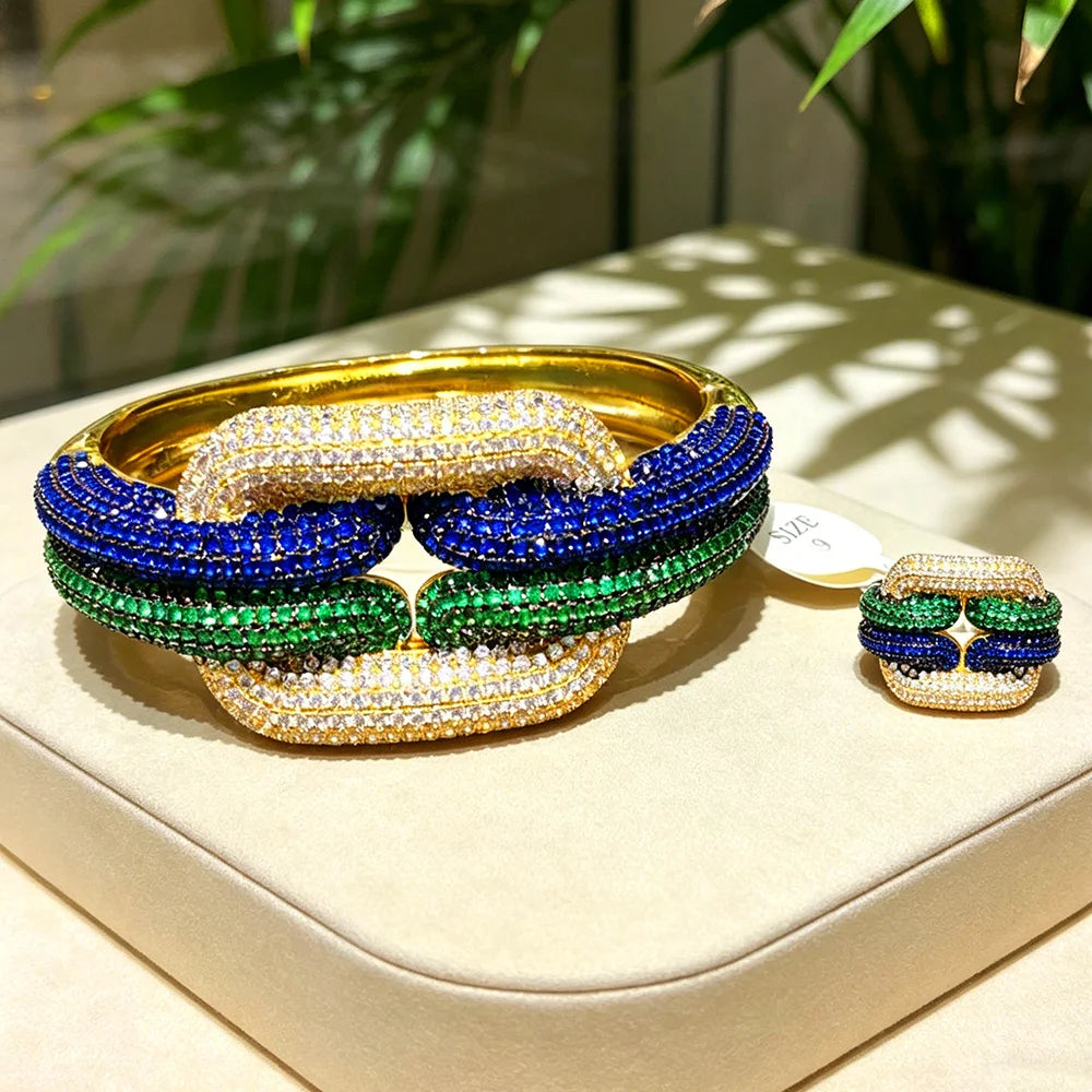 Golden Radiance Bangle & Ring Set