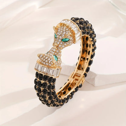 Rhinestone Leopard Bangle