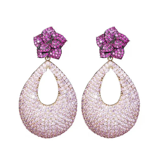 Pink Inlay Earrings Coco & Dee