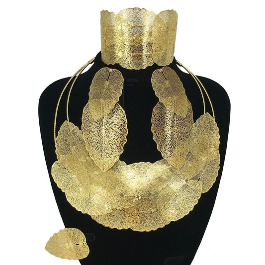 Golden Leaf Jewelry Set