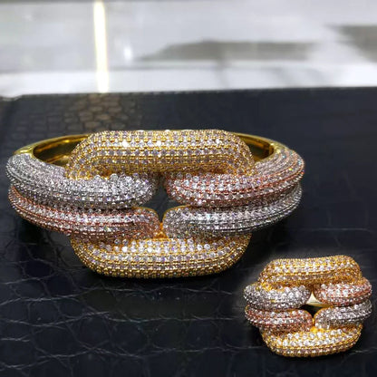 Golden Radiance Bangle & Ring Set