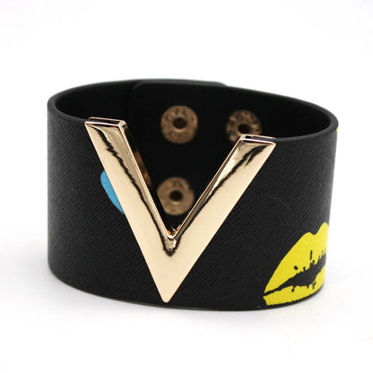 V Leather Bracelet